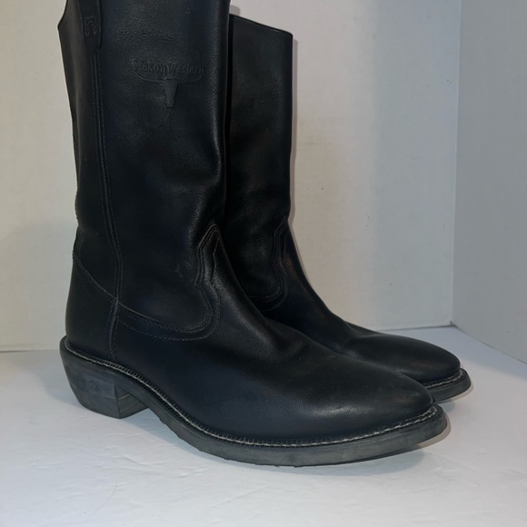 Mason Western Leather Cowboy Boots Size 12B Biker - Picture 2 of 14